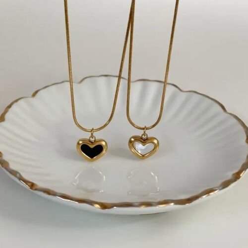 Black and White Heart Pendant