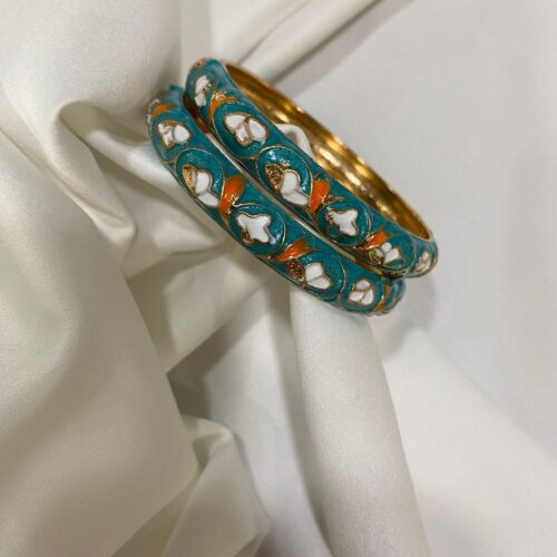 Enamel Bracelets Pair (Sky Blue)