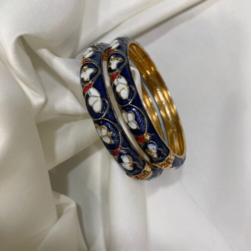 Enamel Bracelets Pair (Navy Blue)