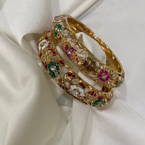 Enamel Bracelets Pair