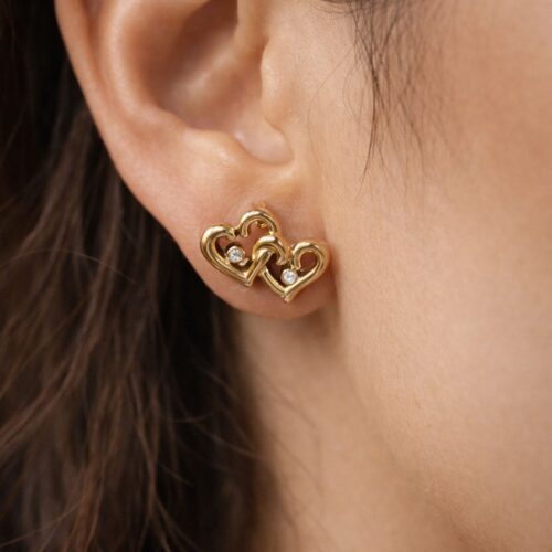 Twin heart earrings