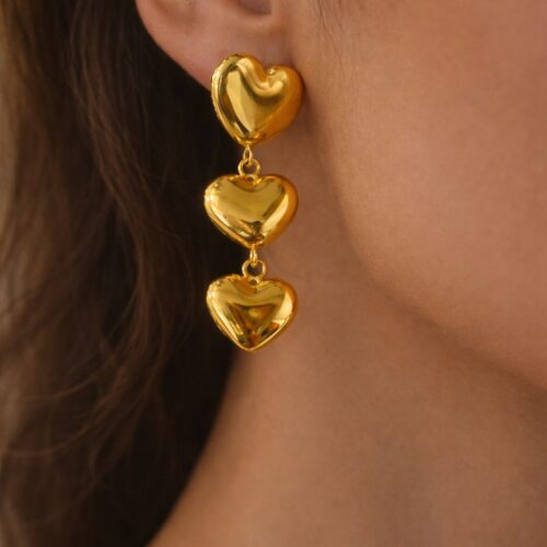 Heart drop earrings