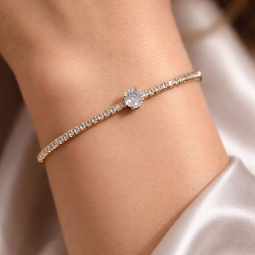 Dainty tennis chain bracelet