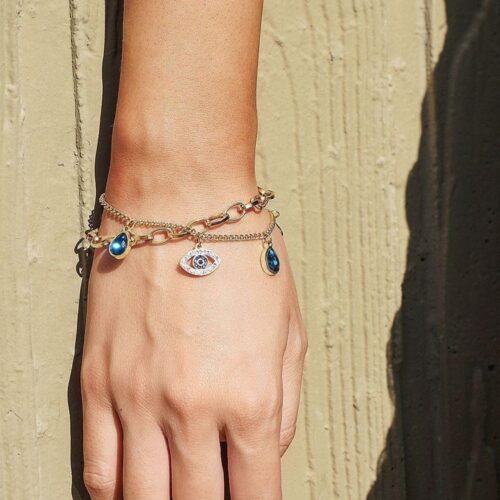 Evil eye charms chain bracelet
