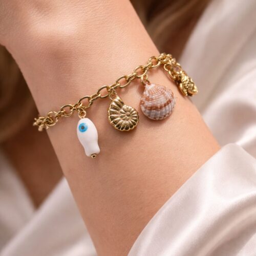 Beachy charm chain bracelet