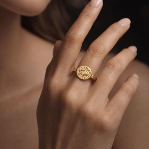 Golden Nazar Ring